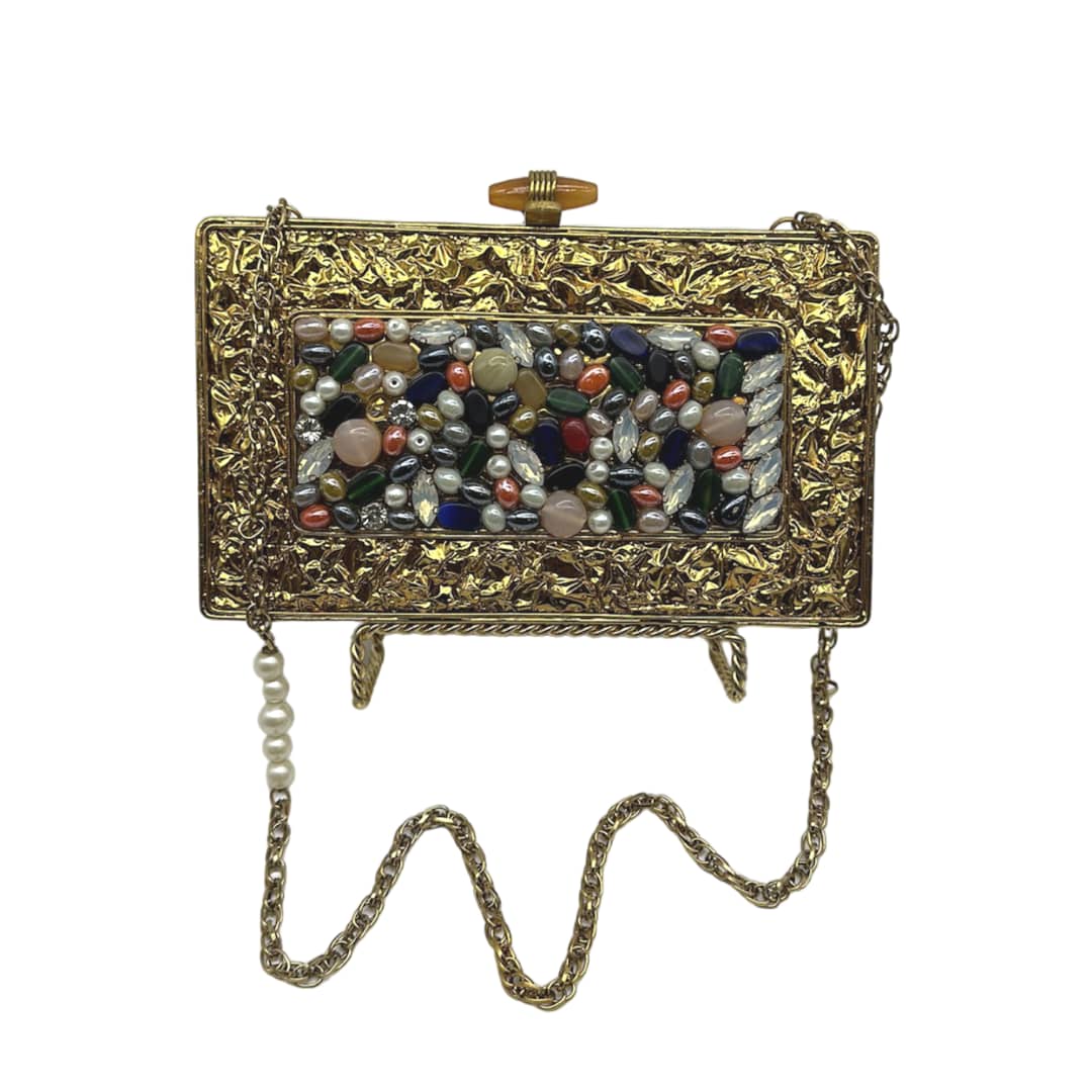 Designer Heavy Pearl Clutch