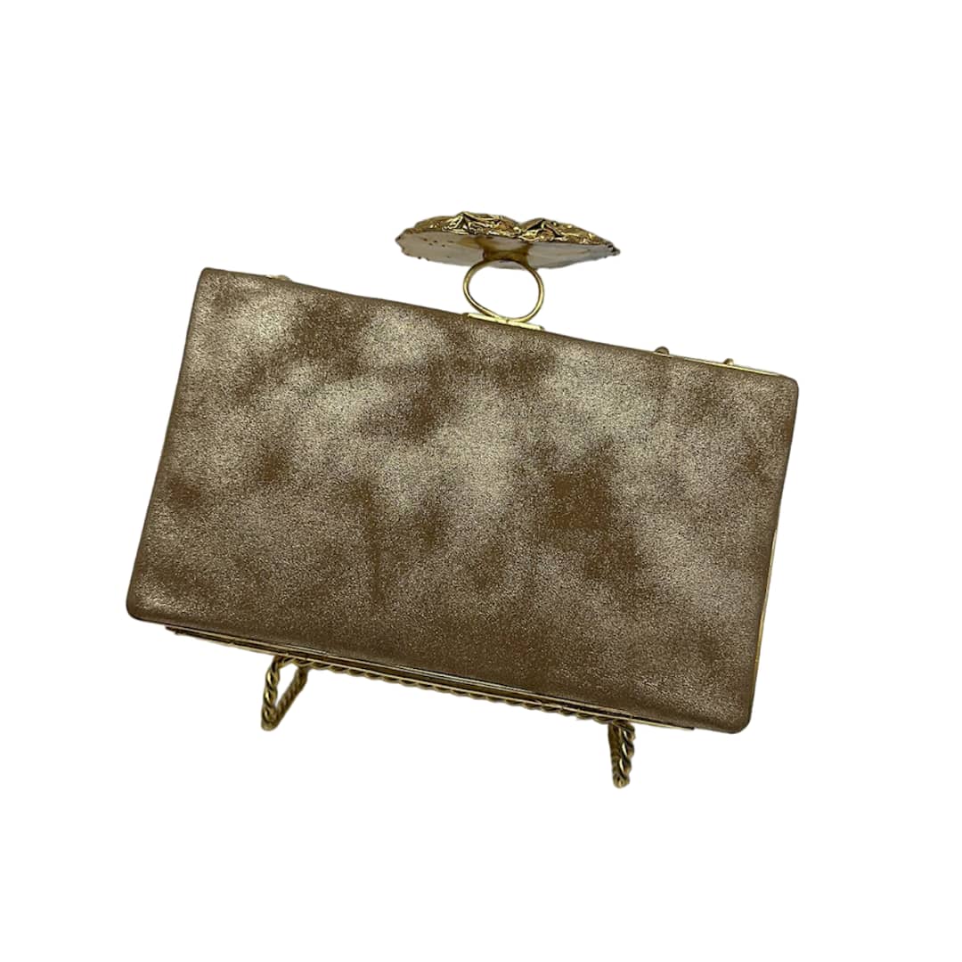 Bronze Embroidered Clutch