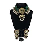 Kundan Choker Set with Semi Precious Emeralds Strands