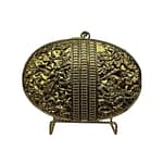 Oval Bronze Butterfly Clutch