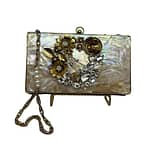 Golden Flower & Pearl Clutch