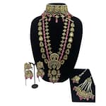 Kundan choker set with matching Mala in pink and pearls finish