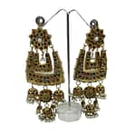 Topseller nautran kundan earrings with pearls finish