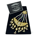 Statement kundan jhomer in pearls with multi finish