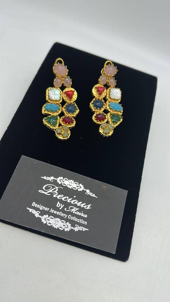 Sabyasachi inspired carved stones earrings